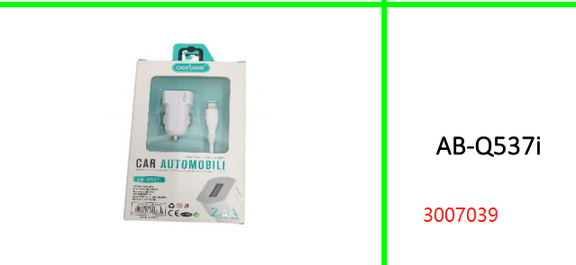 Aerbes Car USB Charger with 1m Lightning Cable 2.4A