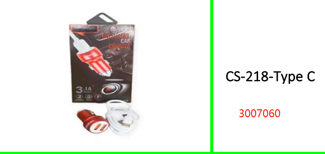 Treqa 3.1A 2 USB Car Charger with Type C Cable