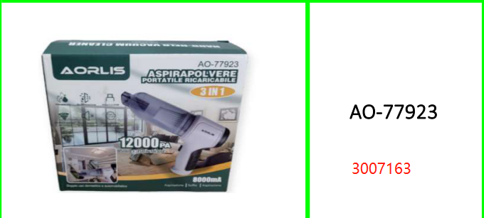 Aorlis Portable Rechargeable Dual-Use Cordless Vacuum Cleaner 8000mah 3 In 1