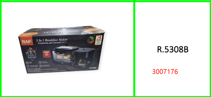 RAF Breakfast Maker 9L With Oven Coffee Maker And Frying Pan 3 In 1