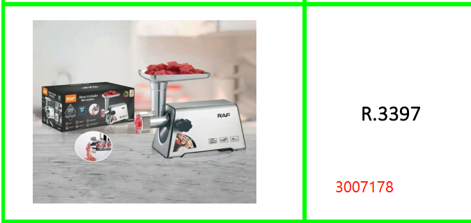 RAF Electric Meat Grinder Sausage Filling Meat Machine 1800W