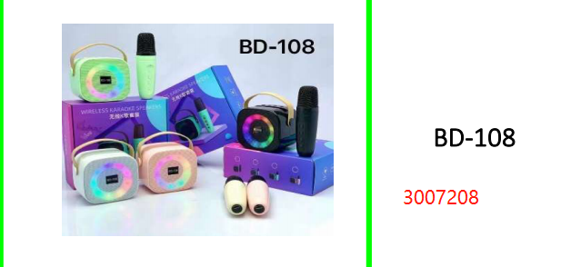 RGB Portable Wireless Bluetooth Speaker With Karaoke Microphone