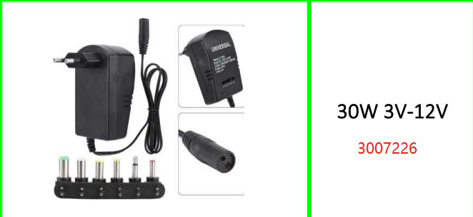 Universal 30W 3V-12V Adjustable Voltage Charging Power Adapter