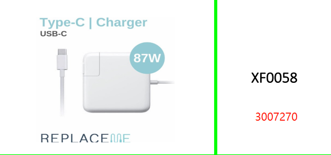 87W USB-C Laptop Adapter Type-C Charger
