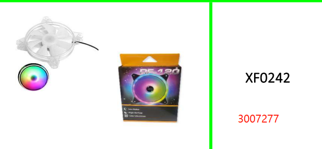 Cooling Fan 1300RPM 120mm Silent RGB Fan with Sleeve Bearing