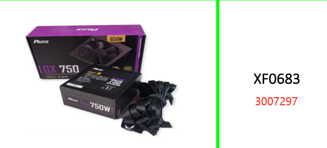 RUIX GX750 Gaming Power Supply 650W
