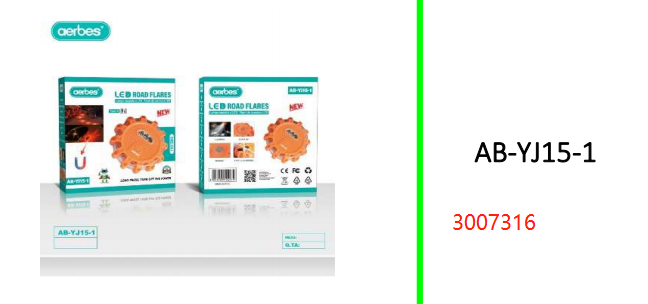 Aerbes Magnetic Rechargeable Emergency Road Flare Light 9 Mode