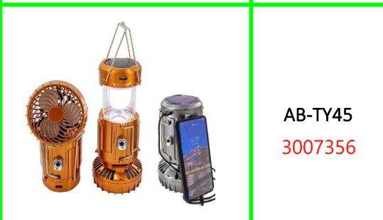 Aerbes 30W Solar Powered Camping Light with Fan