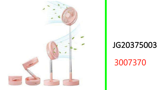 Telescopic Rechargeable Fan. Available in Pink and White