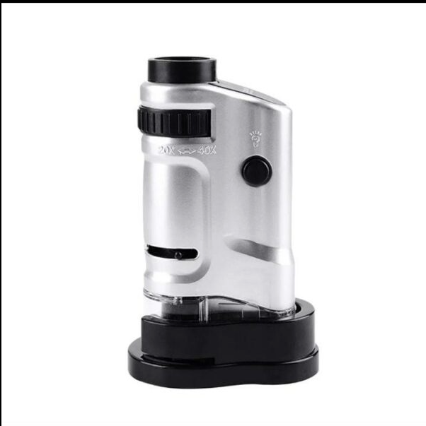 MG10081-8 Magnifier Pocket Microscope Monocular Zoom HD Tickets LED Lighted Handheld