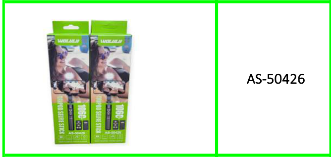 Wolulu Selfie Stick With LED Light and Rechargeable Remote Control