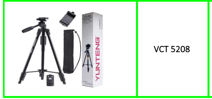Yunteng Tripod With Bluetooth Remote And Built-in Storage For Remote