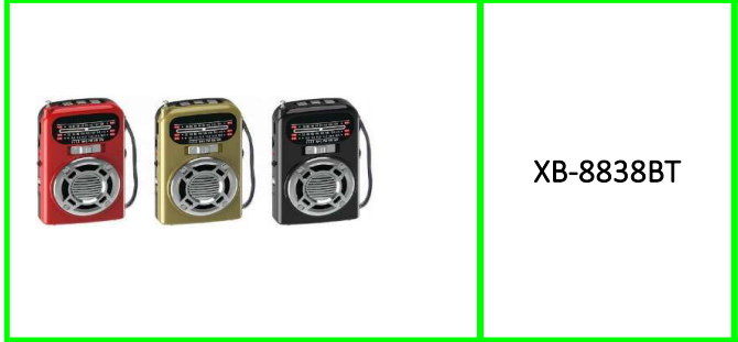 Rechargeable Bluetooth Speaker With FM/AM/AW Bandwith Radio