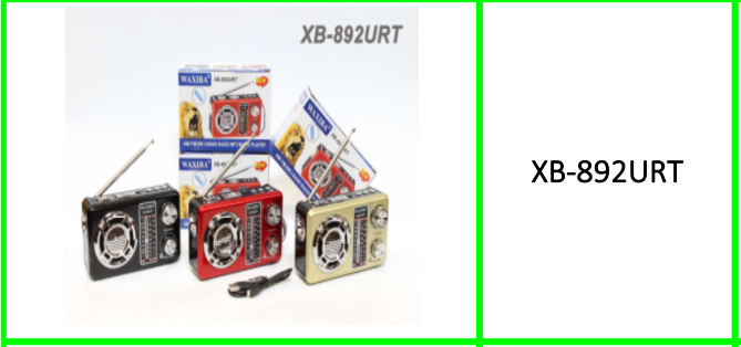 4 in 1 AM/FM Rechargeable Bandwith Radio, USB Slot, Micro SD Slot and Flash Light