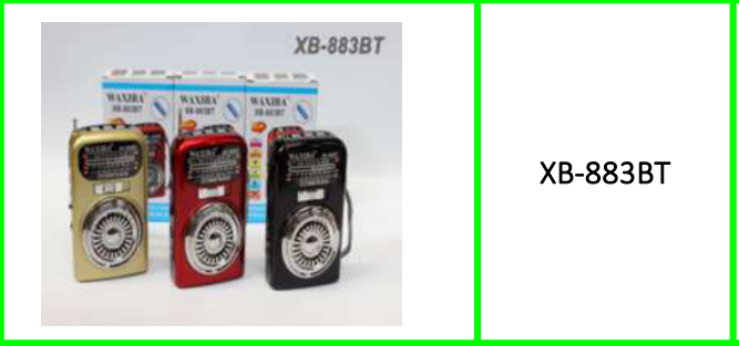 Rechargeable Bluetooth Speaker with FM/AM/AW Bandwith Radio