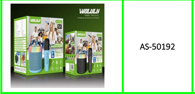 Wolulu Portable Bluetooth Speaker with Karaoke Microphone 1500mah Battery