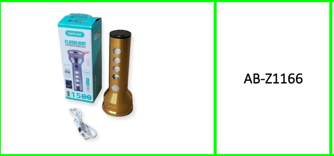 Aerbes LED Portable Flashlight With 1500Mah Battery 6500k