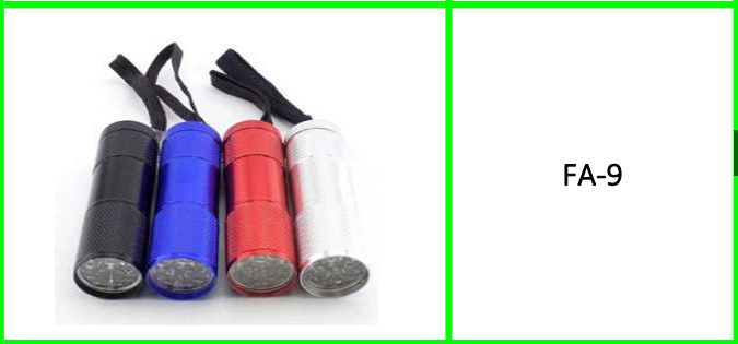Factory 9 Led Mini Handheld UV Torch Flashlight