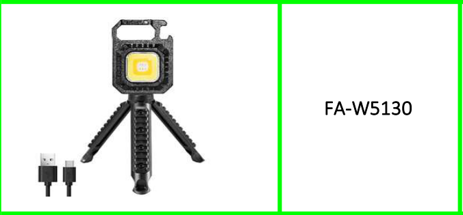 Rechargeable COB Keychain Light With Tripod Stand and Type C Charging