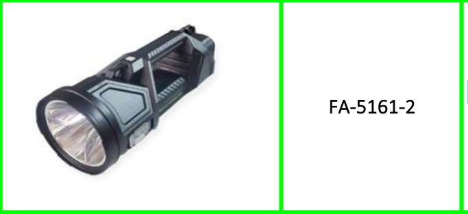 Rechargeable Solar Powered LED +COB Searchlight