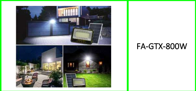 Solar Powered Flood Light With Solar Panel & Remote Control