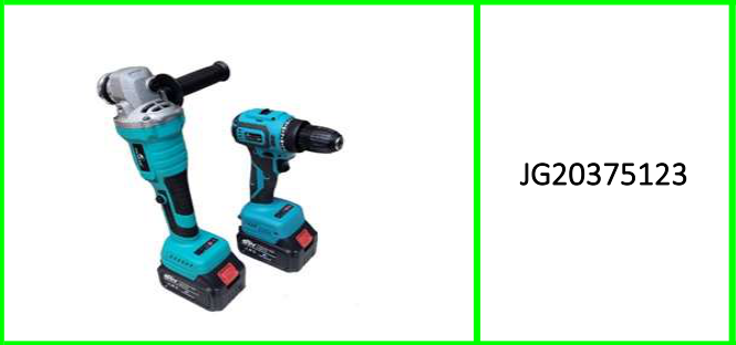 Electric Drill And Angle Grinder Tool Set With Two 25V Batteries