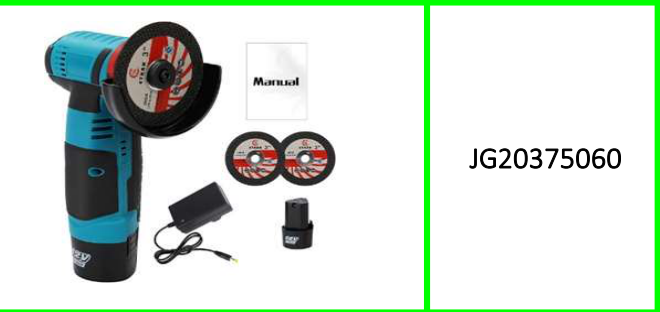 Jiageng Handheld Angle Cordless Angle Grinder 12V 4500mah Battery