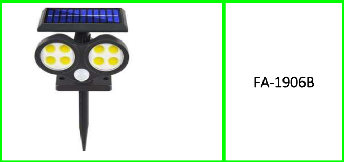 Solar Powered Cob Light Wall And Garden Lamp 200lm