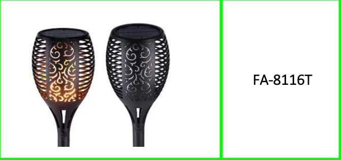 Solar Powered Yellow and Blue Dual Flame Light