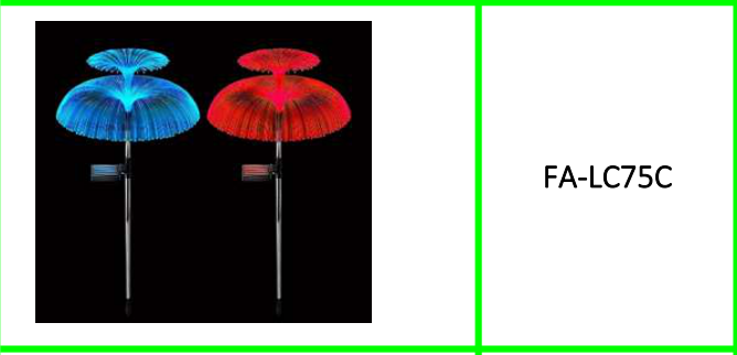 Solar Powered Fibber Double Layer Jelly Fish Light 2 Pcs 7 Colour Changing