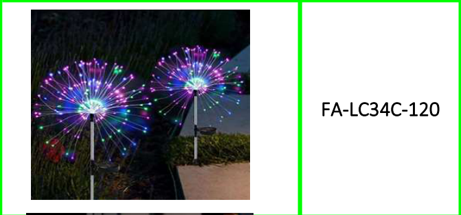 Solar Powered Starburst Stake Light Multicolour 2PC