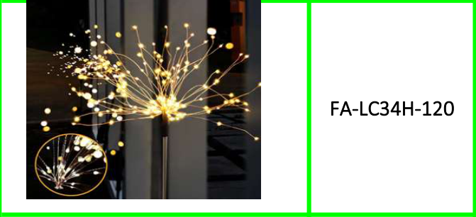 Solar Powered Starburst Stake Light Warm White 2PC