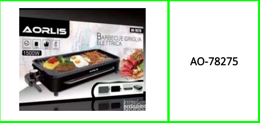 Aorlis 1500w Electric Indoor Braai