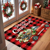 1 Christmas Theme Welcome Doormat Area Machine Washable