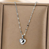 TUURIN Women's Heart Pendant Necklace Golden Tone KC Golden Plated Elegant Minimalist Interlocking Link Chain Everyday Jewelry Gift for Birthdays Anniversaries & Special Occasions Dainty Layered Chain for Daily Wear Year Round Versatile Necklace for