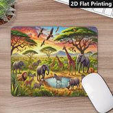 African savannah animals gathering 1pc mouse pad Various sizes 1 Desk Mat Durable and Comfortable Laptop and Computer Desktop Accessories Office and Home Use Non slip desktop mouse pad Study Essentials Animal Print Design Gaming