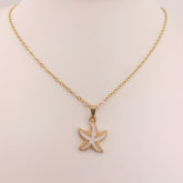 Women's Delicate Golden Tone Starfish Pendant Necklace Minimalist Beach Jewelry Everyday & Vacation Necklace for Women Birthday/Anniversary Gifts for Her Year Round Coastal Charm Chain Beach Necklace Nautical Accessory Bohemian Jewelry Fine Jewe