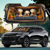 1pc French Bulldog Chef Hats Auto Front Windshield Sunshade Stylish Polyester Print Keeps Vehicle Cool & Fashionable Perfect for Routine Driving Summer Trips & Park Visits Car Sunshad