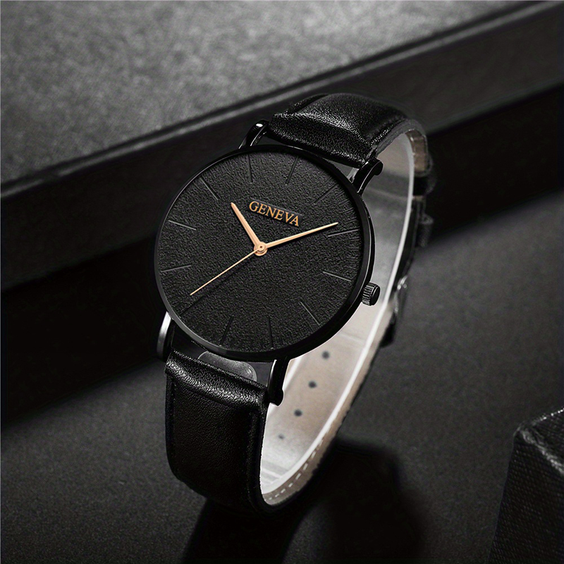 1 Piece Casual Business Men's Quartz Watch And 3 Pieces Bracelets