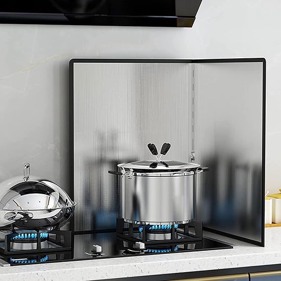 Stove Splash Guard, Folding Stainless Steel Splatter Guard