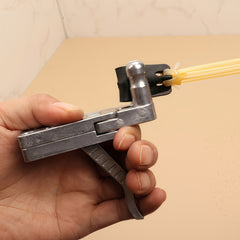 1pc Aluminum Alloy Slingshot Ball Launcher Dual Axis Arrow Distributor Outdoor Archery Accessories Silvery Appearance