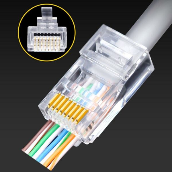 XF0566 Cat5 Crystal Head Shielded Plug Network Connector (Shielded) 100pc