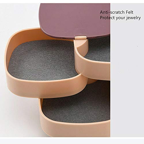 MYHEART® 4-Layer Rotatable Jewelry Accessory Storage Tray with Lid for Rings Bracelets,Dressing table cosmetic Small Jewelry Box Earring Holder for Women, Jewelry Storage Box