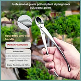420 Stainless Steel 2 in 1 Slant Nose Ball Pliers and Pruning Shears Ergonomic Heat Treated Gardening Trimmer Suitable for Branches Shrubs Hedges Polished Rustproof Manual Tool with Multifunctional Durable Design Essential Garden Decoration Equipme