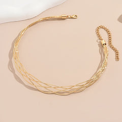 Elegant Twisted Golden Necklace for Women: Perfect for Everyday Wear and Parties