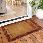 1Pc Woven Rope Square Pattern Printed Door Mat Non