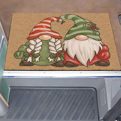 Christmas Faux Coconut Coir Doormat. Two Dwarves In