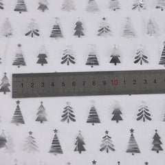 1pc Sparkling Golden Christmas Organza Fabric Large Roll (149.86cm x 50.04cm) Pre Cut Sheer Gauze with Golden Pine Trees Holly & Snowflakes Print 100% Polyester for DIY Wedding Party Decorations Tablecloth Drapes Quilting Shimmering Golden