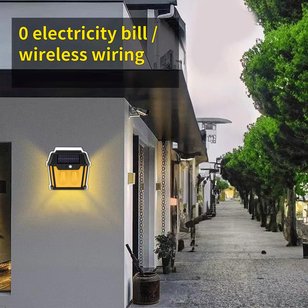 LED Dual Core Outdoor Lighting Solar Warm Light Wall Lamp