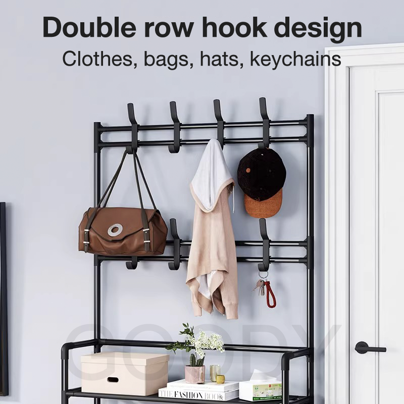 Clothes Rack Simple Drying Rack Floor Multifunctional 4/5 Tier Shoe Rack Organizer Simple Floor Coat Rack Shoe Hat Rack Bedroom hanger shoe organizer